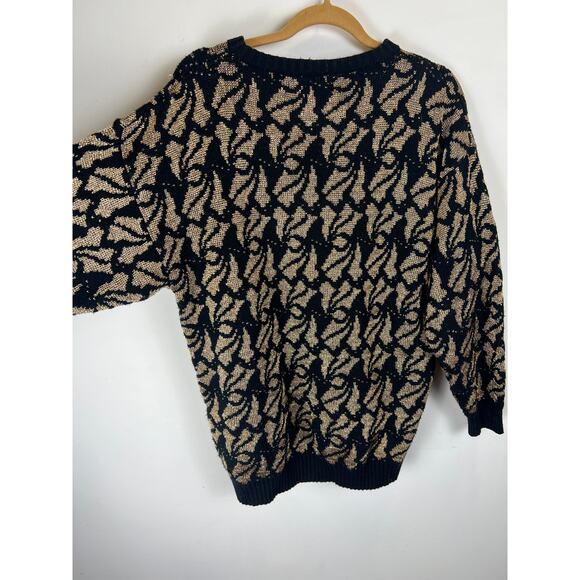 Black and Tan Retro Sweater  - Medium - Fits like L/XL - Picture 4 of 6